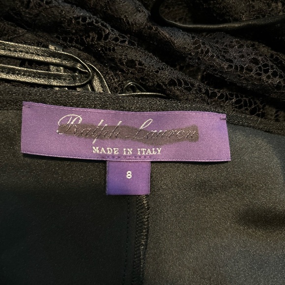 Jerome Rebrode Ralph Lauren Purple Label Black Lace Cocktail Maxi Dress Formal 8 - Picture 10 of 13